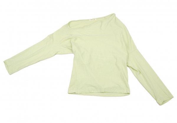 COMME des GARCONS Asymmetry Drape Neck T Shirt Yellow-green S-M