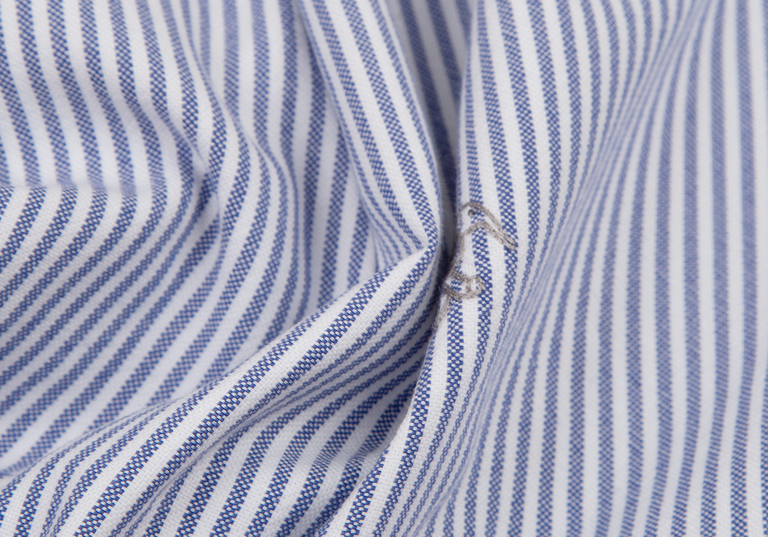 パパスプラスPapas+ アニマル刺繍オックスフォードストライプシャツ 白青L