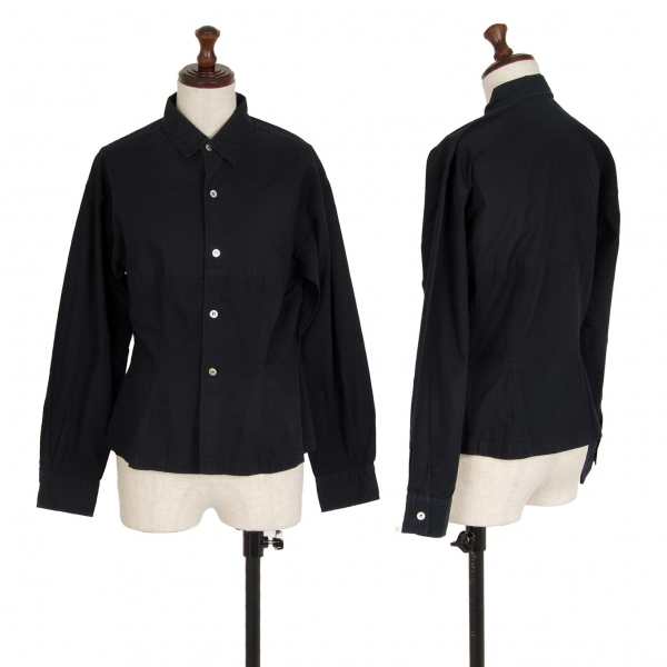 COMME des GARCONS Cotton Flare Switching Long Sleeve Shirt Navy M