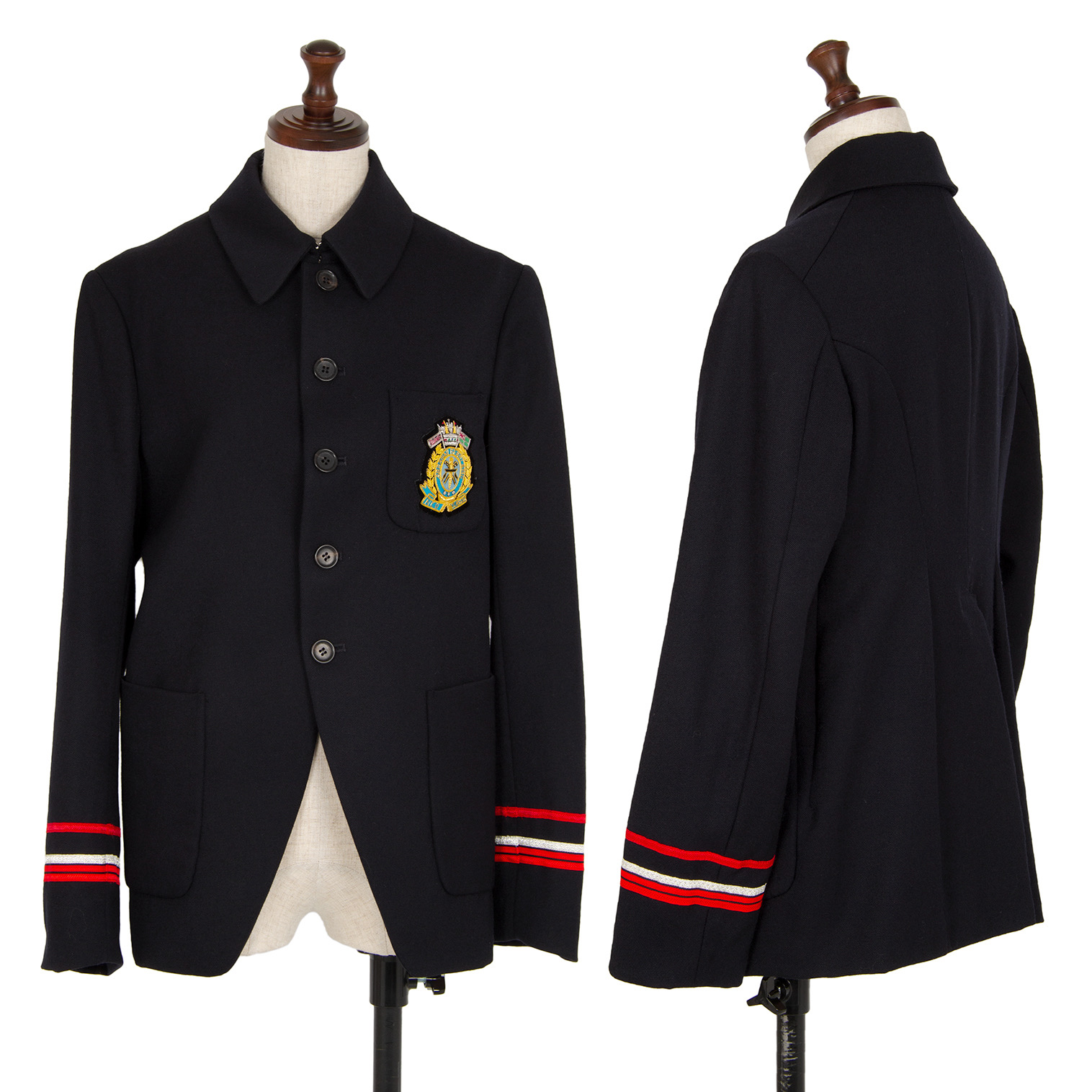 COMME des GARCONS Sleeve Taped Wappen Jacket Navy SS | PLAYFUL