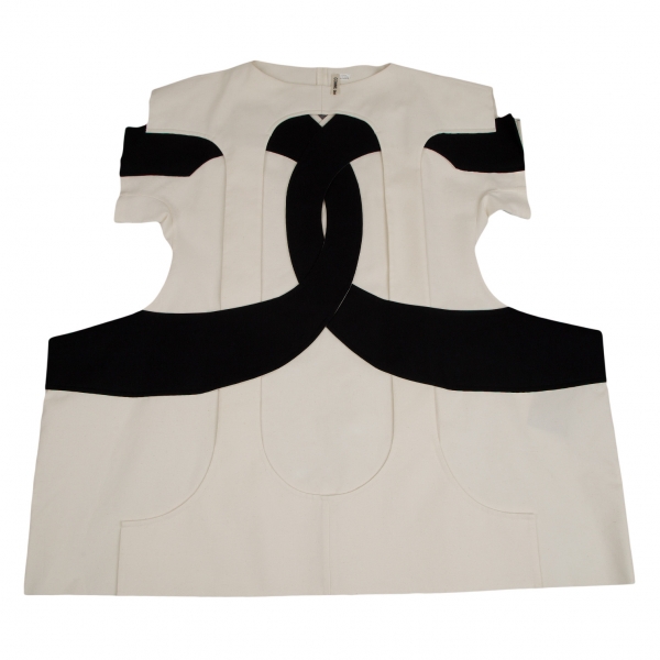 COMME des GARCONS Sheets Switching Design Dress Ivory,Black S-M ...