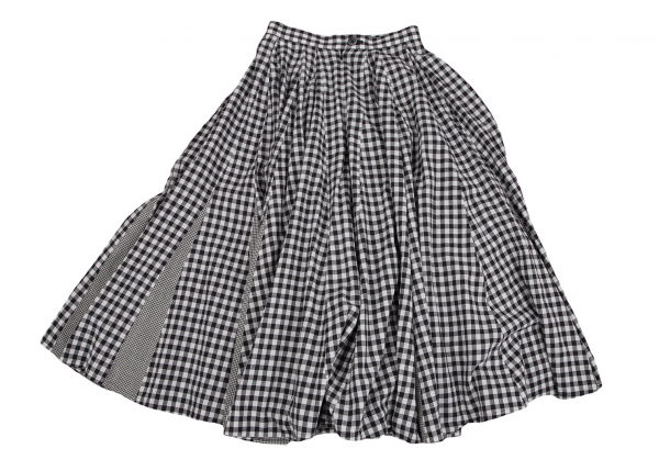 tricot COMME des GARCONS Gingham Check Switching Flare Skirt Black 