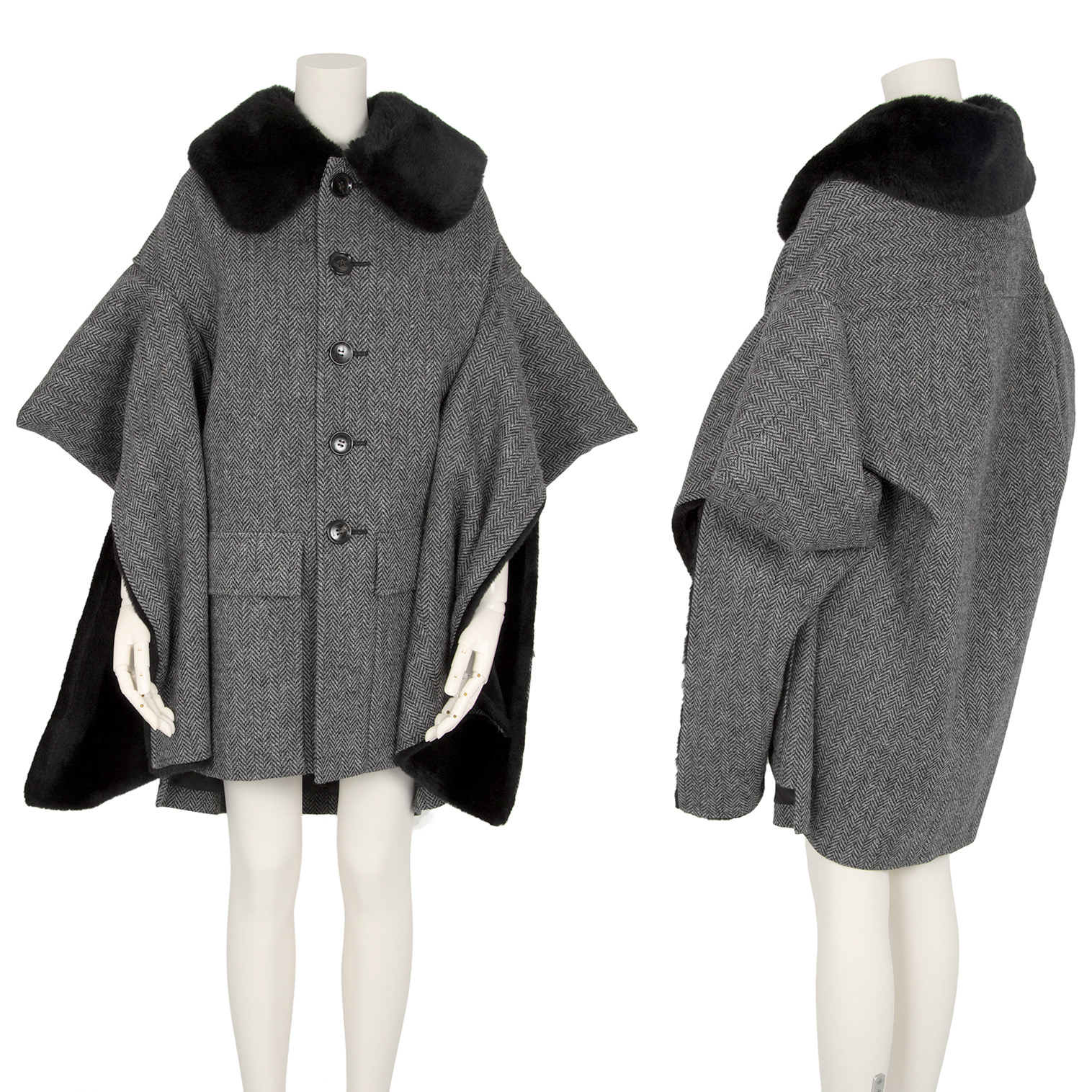 tricot COMME des GARCONS 変形 ヘリンボーンコート-