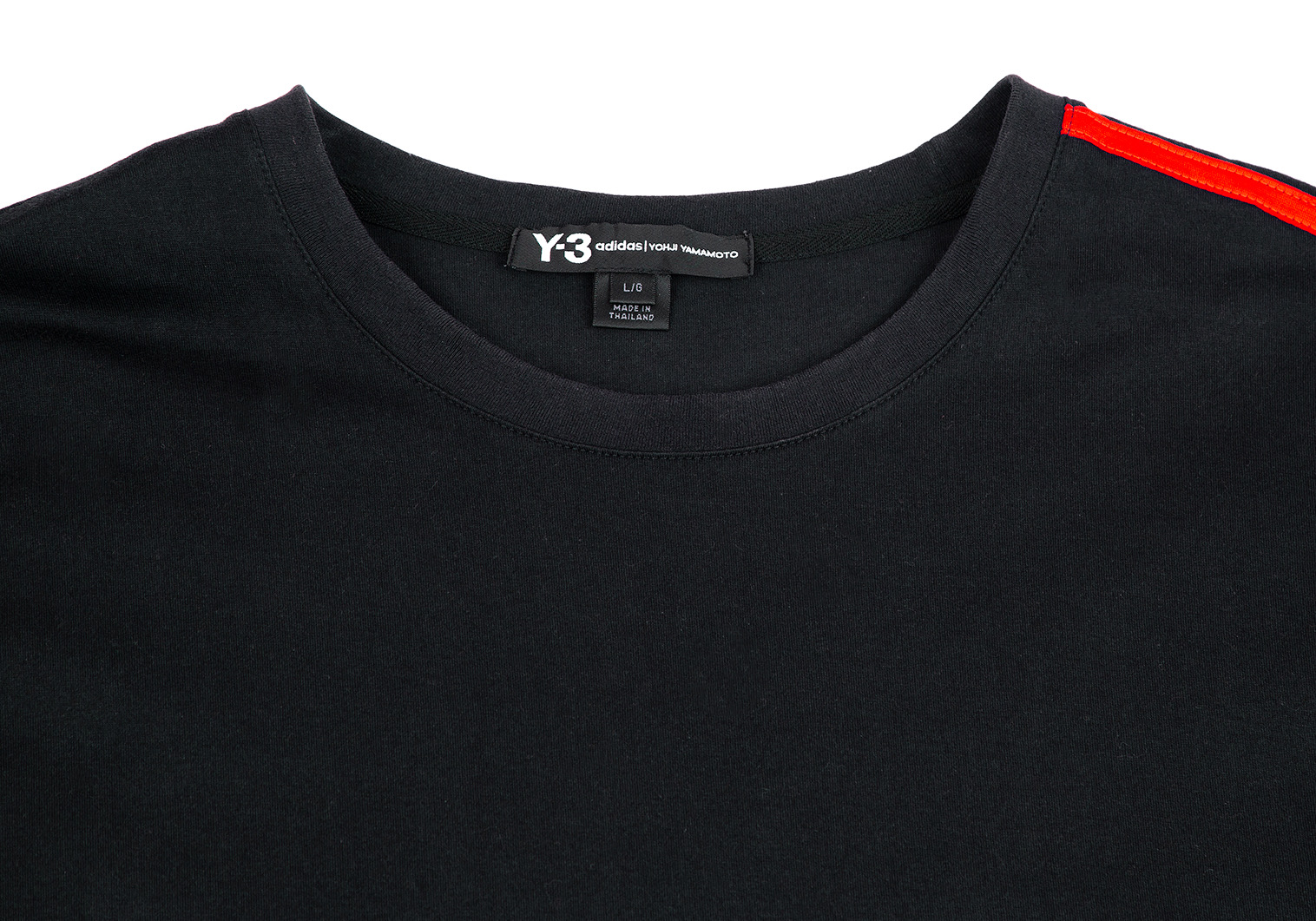 ワイスリーY-3 スリーストライプTシャツ 黒赤L