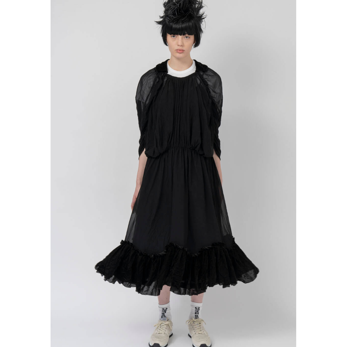 【IRENE VAN RYB】裾デザイン　フランス製ワンピース　黒
