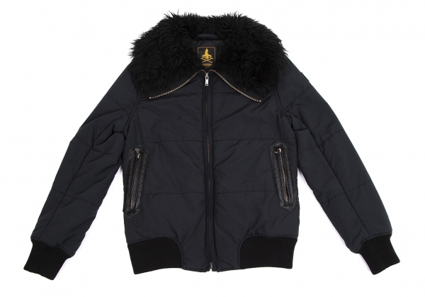 HYSTERIC GLAMOUR Primaloft Fur Collar Down Jacket Navy FREE | PLAYFUL