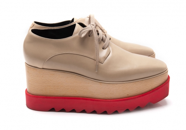 STELLA McCARTNEY ELYSE Sharksole Platform Shoes Beige 35 1/2 | PLAYFUL