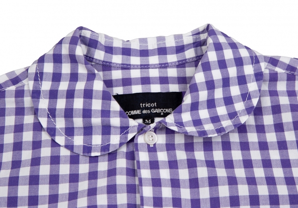 tricot COMME des GARCONS Gingham check Short Sleeve Shirt White 
