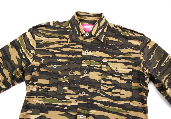 JUNYA WATANABE MAN PINK COMME des GARCONS Camouflage Shirt Khaki 