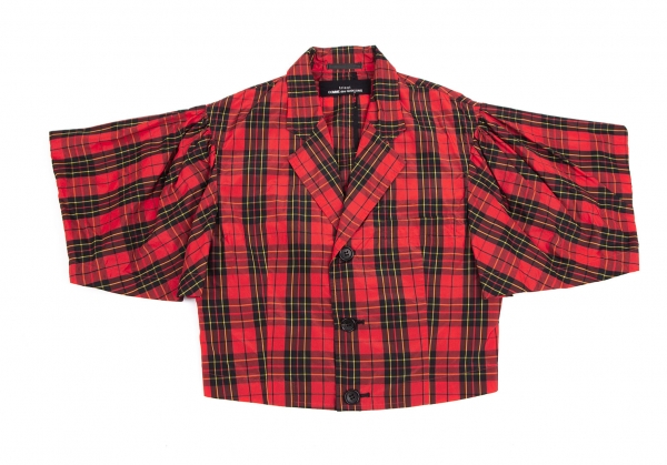 tricot COMME des GARCONS Checked Short Sleeve Jacket Red S-M | PLAYFUL
