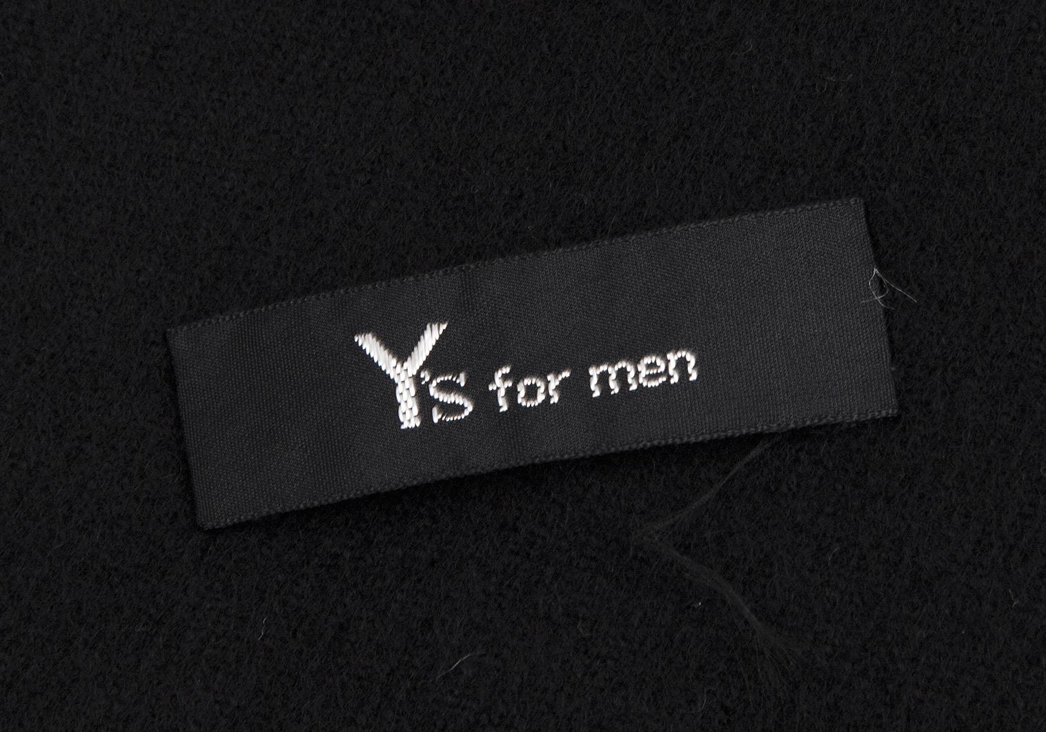 ワイズフォーメンY's for men ダイヤチェック織りフリンジストール 黒