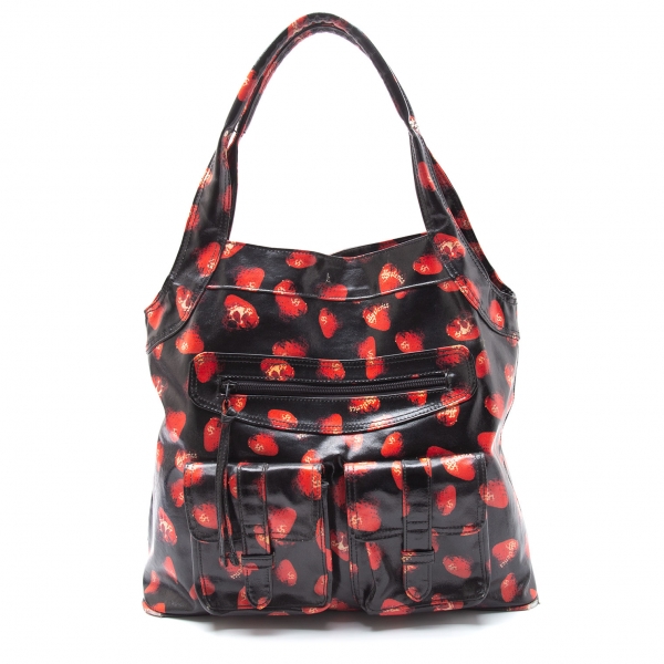 HYSTERIC GLAMOUR Printed Coating Canvas Bag Black,Red | PLAYFUL