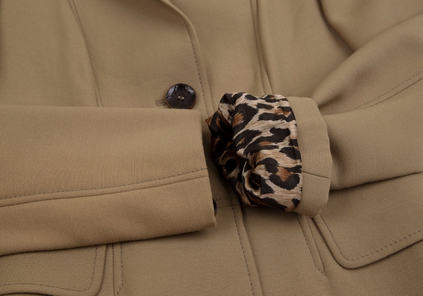 Dolce u0026 Gabbana Lining Leopard Wool Jacket Beige 40 Second Hand