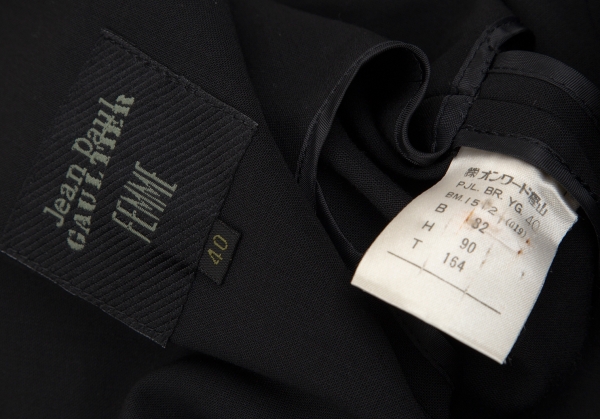 Jean-Paul GAULTIER FEMME Wool Bondage Jacket Black 40 | PLAYFUL