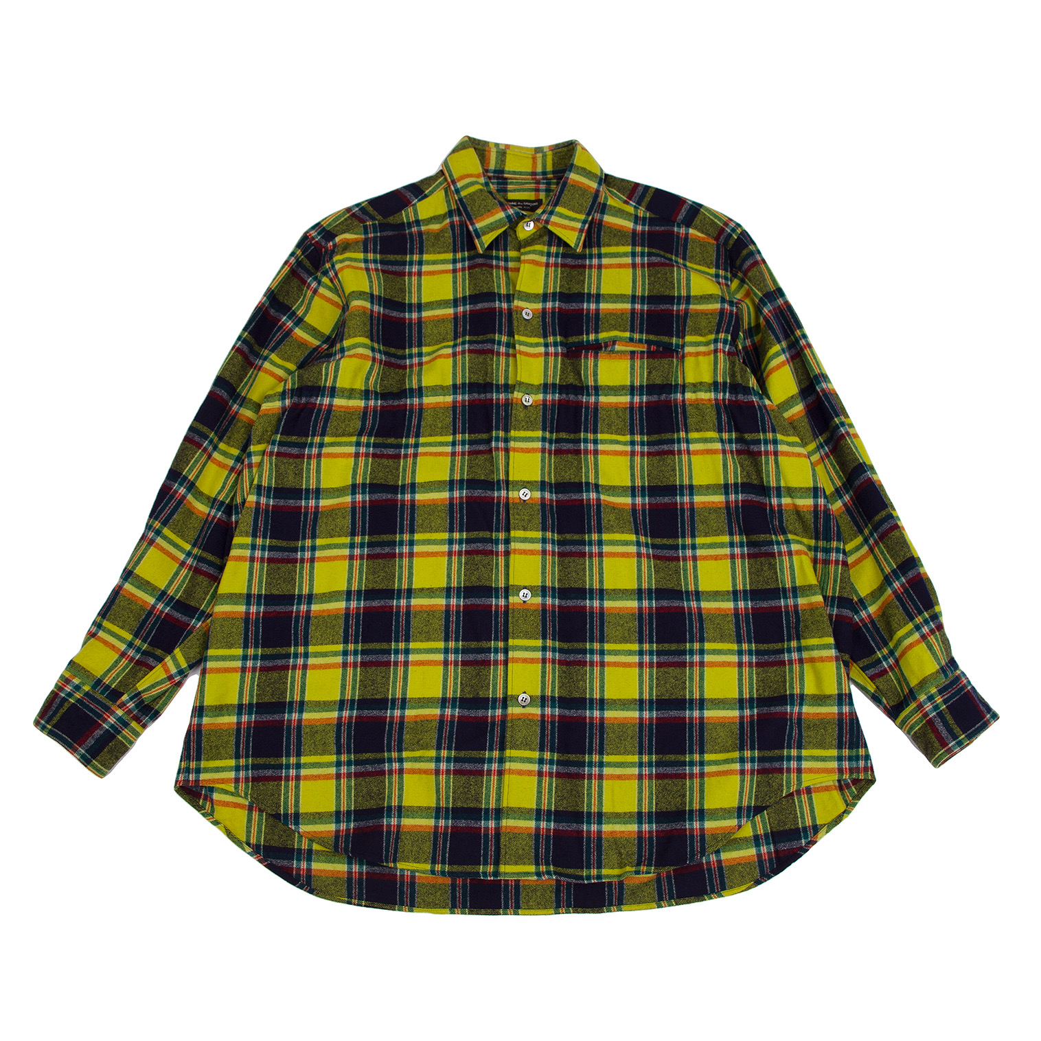 希少 "AD1998" コムデギャルソンオム オープンカラーネルシャツ 深緑