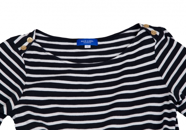 BLUE LABEL CRESTBRIDGE Stripe T Shirt Switching Dress Navy,White