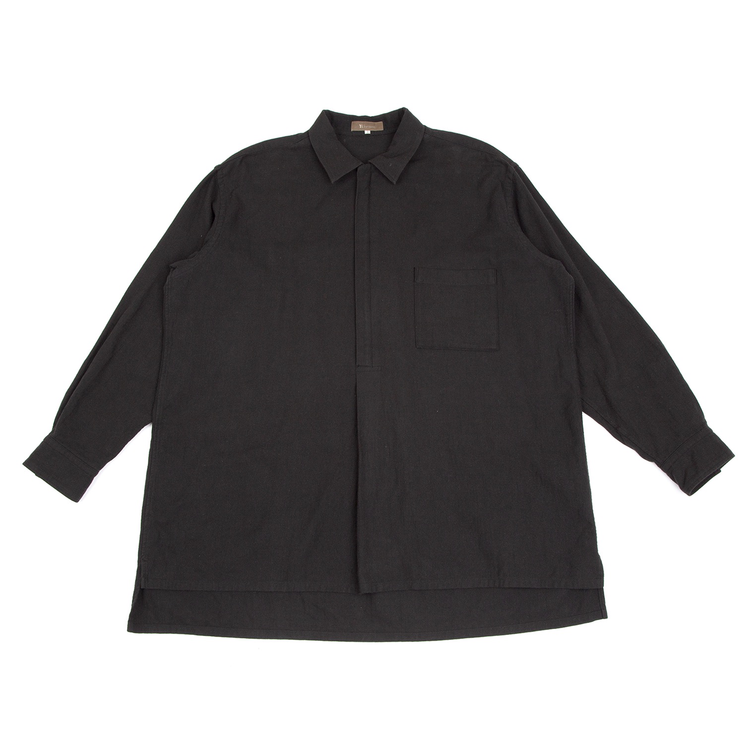 →身幅635cmY's for men ワイズ ブラック モード ウール パジャマ 長袖 シャツ