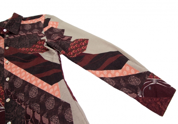 Jean Paul GAULTIER PARIS Wool Tie Pattern Printed Shirt Multi