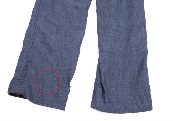 Y's Linen Fouble face Pants (Trousers) Blue 1 | PLAYFUL