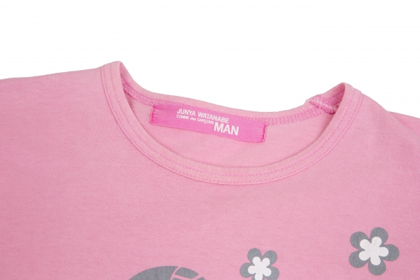 JUNYA WATANABE MAN PINK Graphic Print T Shirt Pink S-M | PLAYFUL