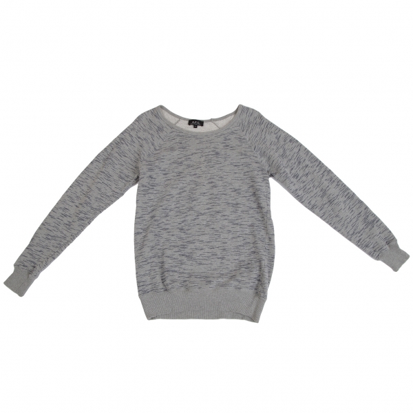 A.P.C. Blurred Line Jacquard Cotton Knit Sweater (Jumper) Grey S ...