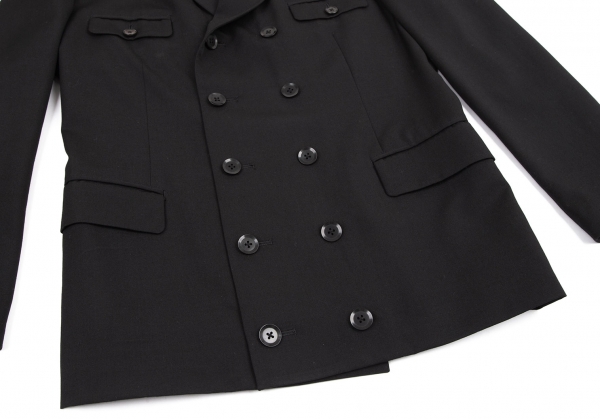 Yohji Yamamoto POUR HOMME Pocket Design Jacket Black 3 | PLAYFUL