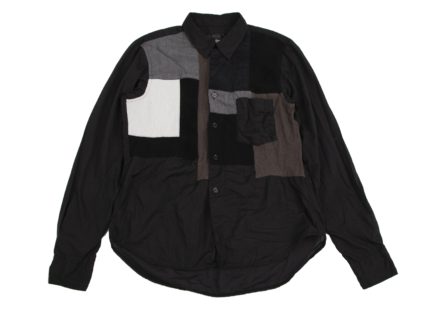 肩幅44Lサイズ！BLACK COMME des GARCONS パッチワークシャツ