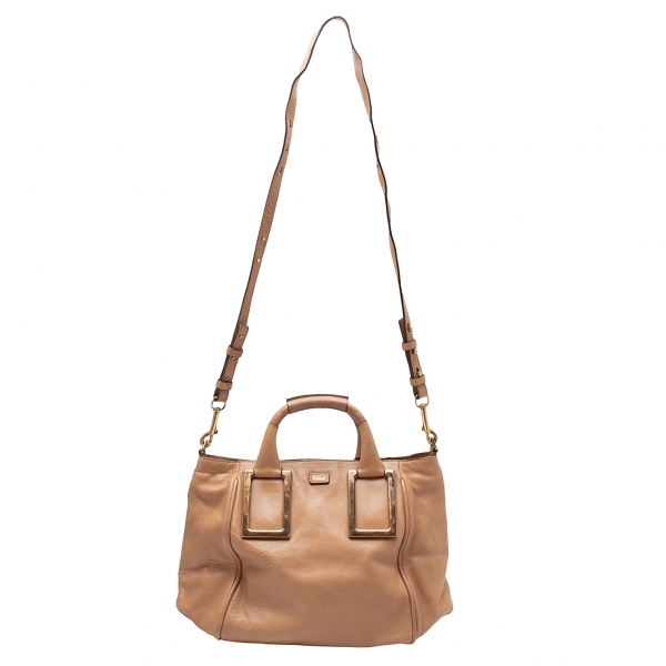 Chloé Chloe Small Rubberized Shoulder Bag Nile Leather 2way Brown