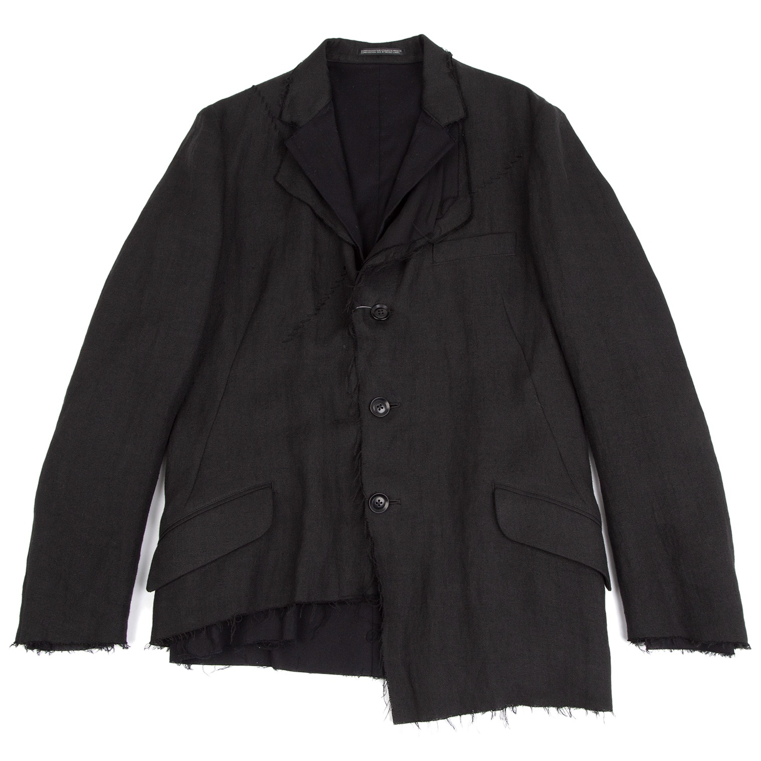【美品】ヨウジヤマモト 変形サマー ニット　セーター　アシメ　半袖　ブラック　黒