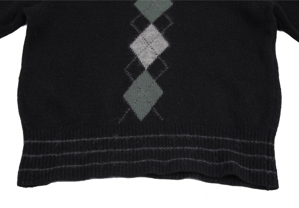 Black Argyle Knit Long Jumper
