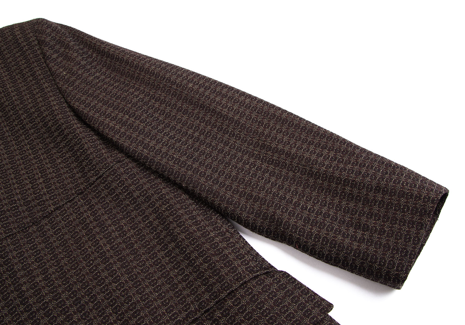 ジジリgigli ウール小紋柄織りジャケット 焦げ茶38(M)