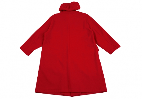 Yohji Yamamoto IMPERMEABLE Wool Duffle Coat Red 38M