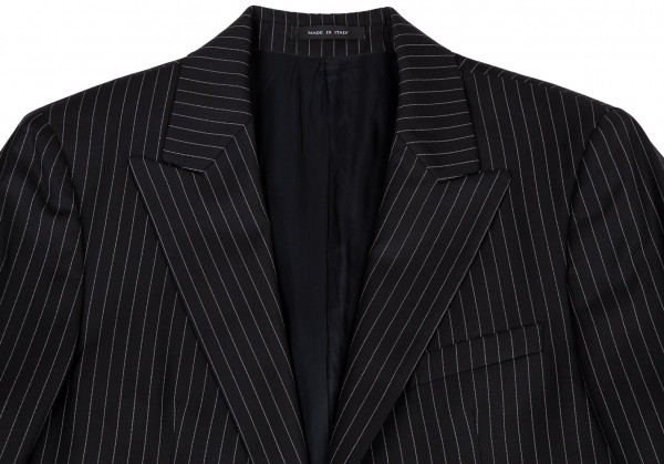 EMPORIO ARMANI JUDE LINE Wool Stripe Jacket Black 50 | PLAYFUL