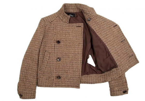 tricot COMME des GARCONS Plaids Tweed Short Jacket Beige S | PLAYFUL