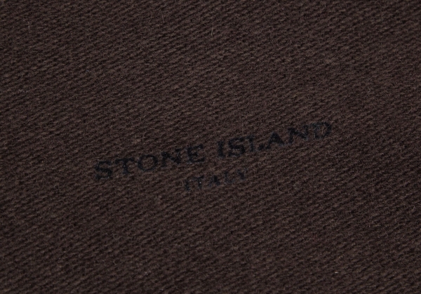 STONE ISLAND Logo Wool V neck Knit Sweater (Jumper) Brown M