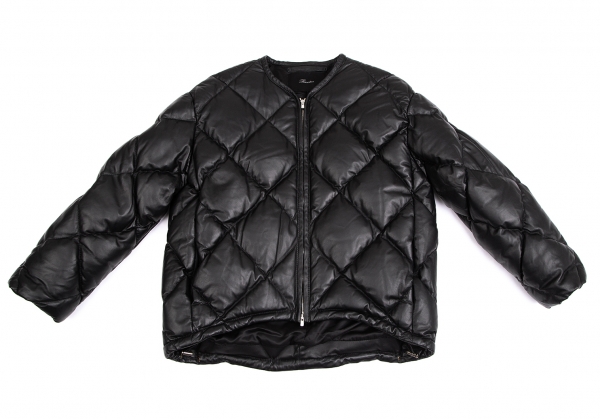 Rawtus Quilting Leather Down Jacket Black 38 | PLAYFUL