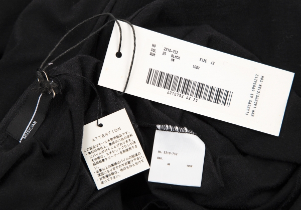 LAD MUSICIAN Cotton Big Silhouette T Shirt Black 42 | PLAYFUL