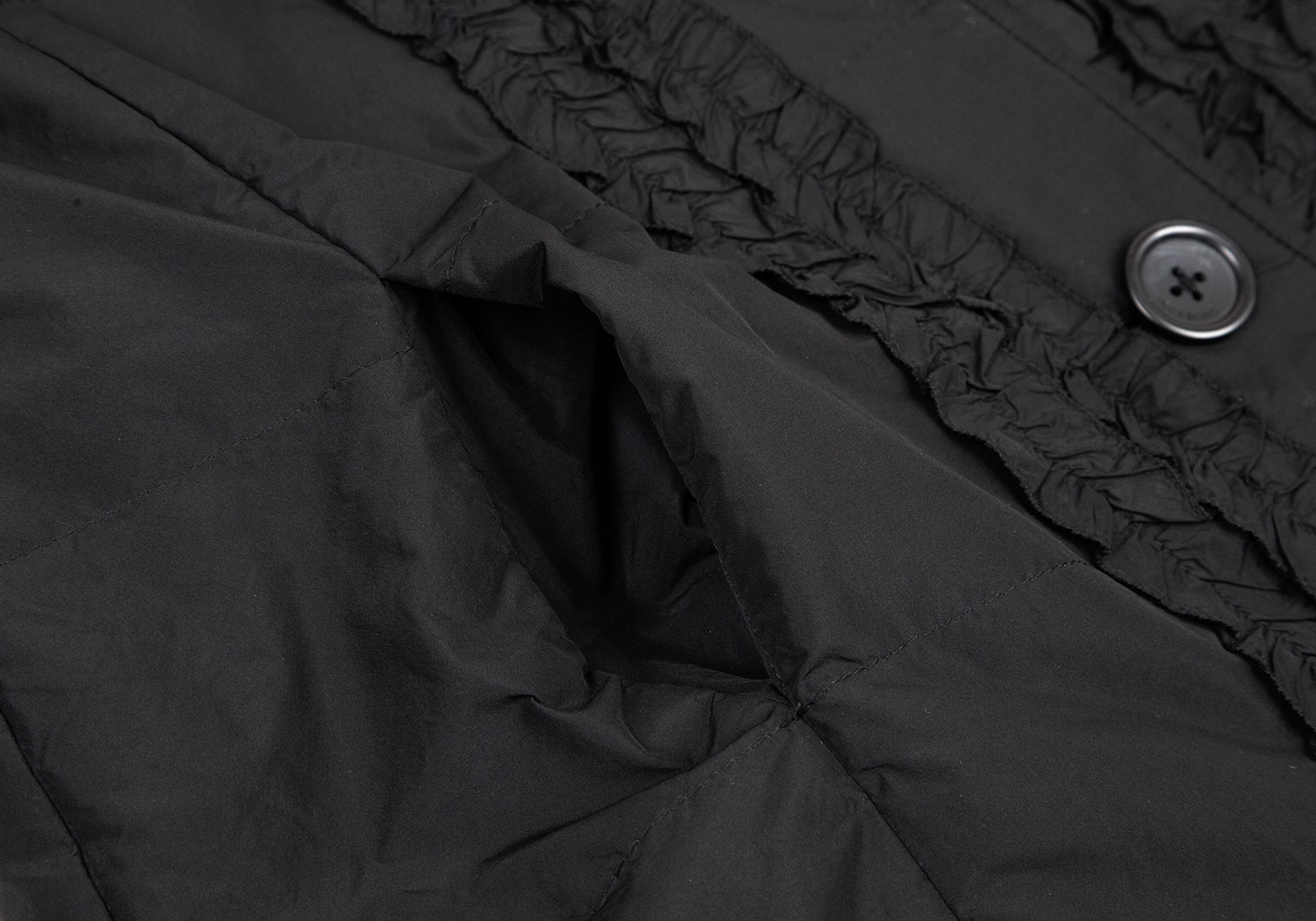 インゲボルグINGEBORG フリル装飾中綿コート 黒11