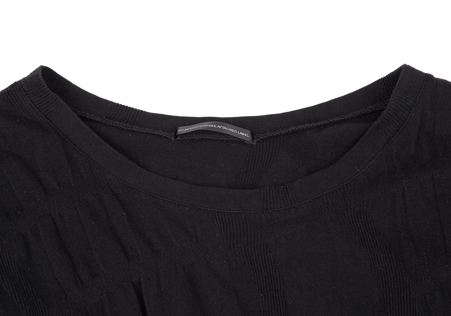 ワイズY's ボリュームジャガードビッグTシャツ 黒2