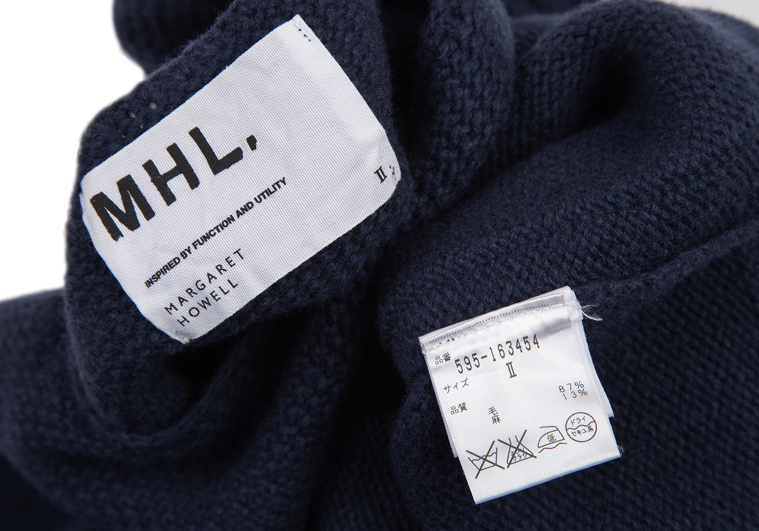 MHL.マーガレットハウエル ウールニット セーター ネイビー Ⅱ Mサイズ-