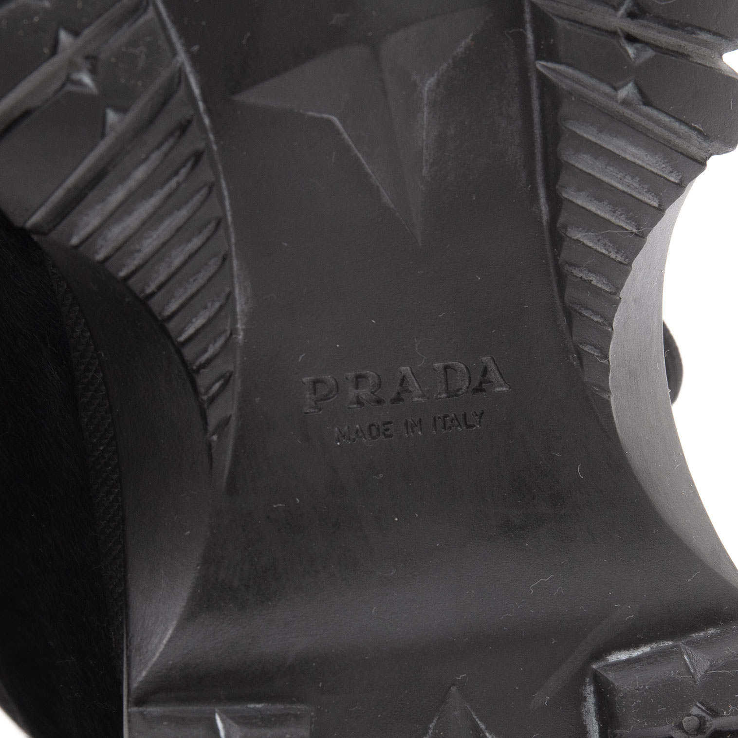 プラダスポーツPRADA SPORT ハラコトレッキングブーツ 黒35 1/2(23.5cm位)