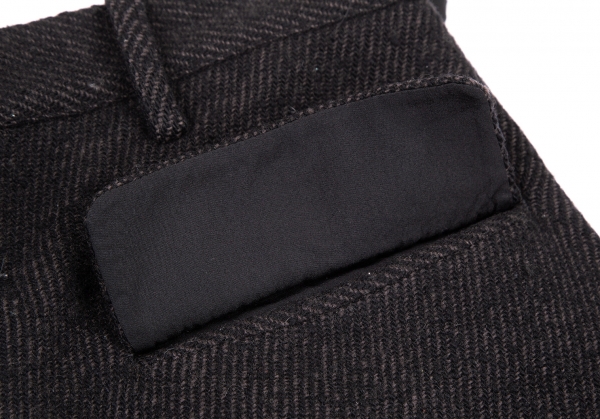 Yohji Yamamoto NOIR Wool Tweed Tuck Design Pants (Trousers) Brown