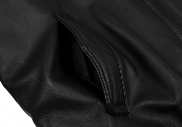 A.P.C. Boa Collar Leather Jacket Black 2 | PLAYFUL