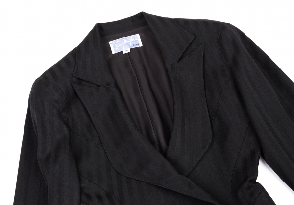 Thierry Mugler Stripe Wool Jacket & Skirt Black 7AR/60-88