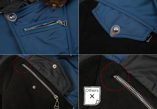Louis Vuitton Monogram Switching Ski Jacket Blue,Black 38