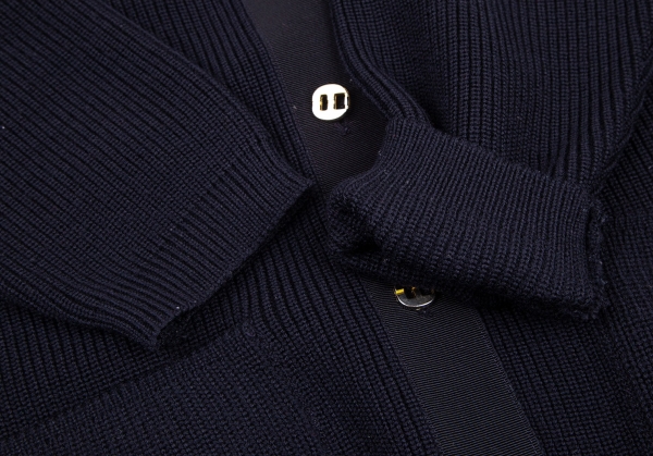 Salvatore Ferragamo Button Design Knit Cardigan Navy XS | PLAYFUL