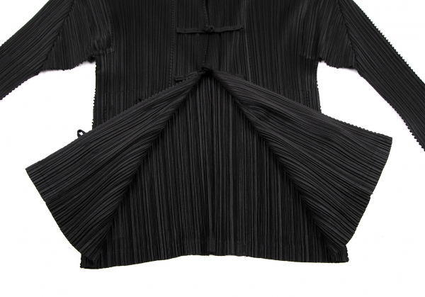 PLEATS PLEASE Chinese Button Design Cutting Jacket Black 4 | PLAYFUL
