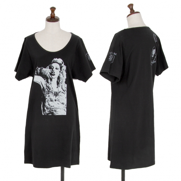 HYSTERIC GLAMOUR Courtney Love Printed Long T Shirt Black F