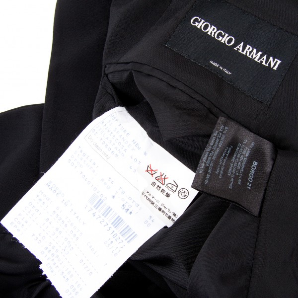 Black tag GIORGIO ARMANI BORGO21 1B Wool jacket Black 54 | PLAYFUL