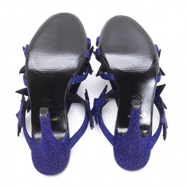 TSURU BY MARIKO OIKAWA Glitter star heel sandals Blue 35 | PLAYFUL